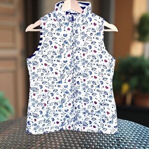 💖💕P.S. Aeropostale Puffer Vest Girls Rule Graphite AllOver Print